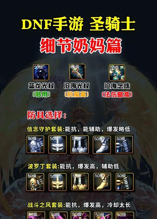 DNF手游中奶妈角色应如何装备？有什么推荐？