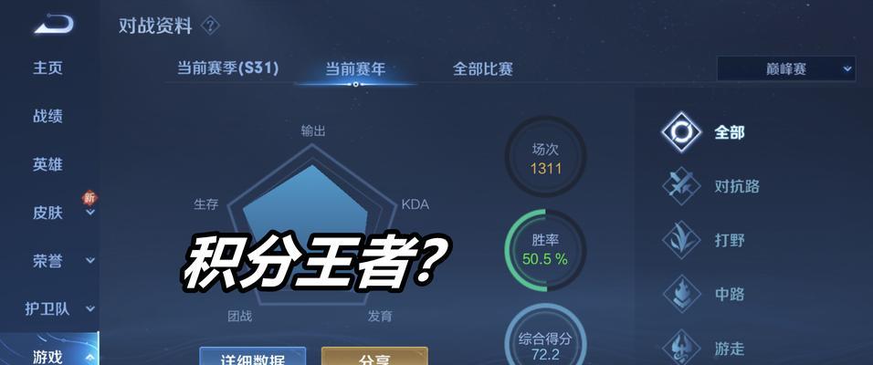 王者荣耀中理想的胜率标准是什么？