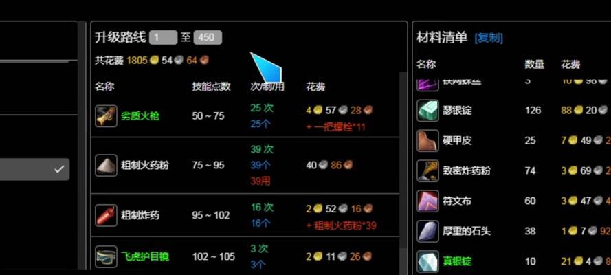 魔兽世界中工程技能如何快速升级？