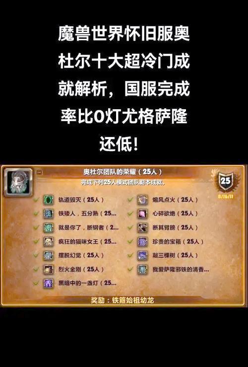 魔兽世界成就完成的方法是什么？如何快速获得成就？