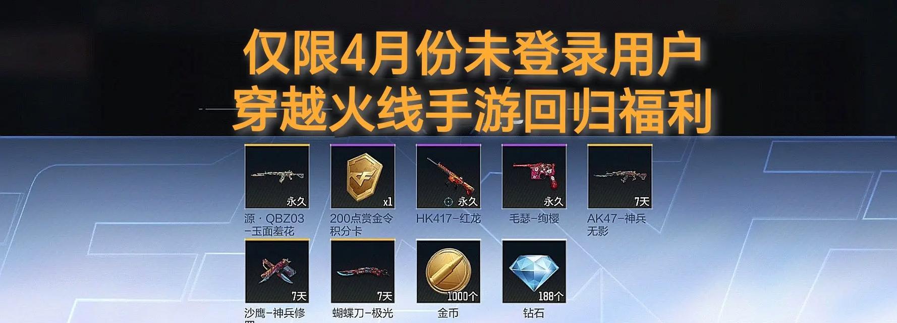 cf手游回归礼物是什么？需要多少钱才能获得？