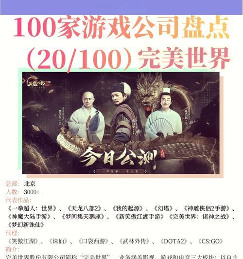 完美世界游戏的制作公司是哪家？公司背景简介有哪些？