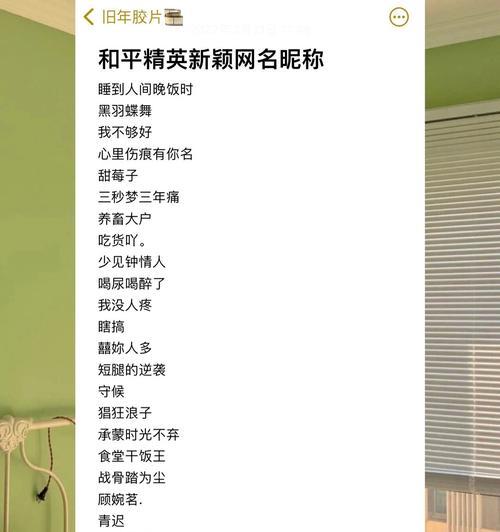 以“和平精英”名字和霸气为主题的探索（坚实无比的命名之道与名字的重要性）